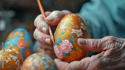  A multigenerational Easter egg painting competition. 