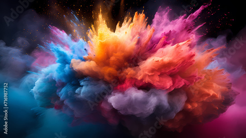 Dust explosion abstract background  Holi background