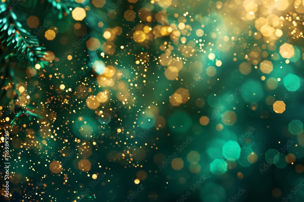 Festive Web Banner With Vibrant Mix Of Gold And Green Colors