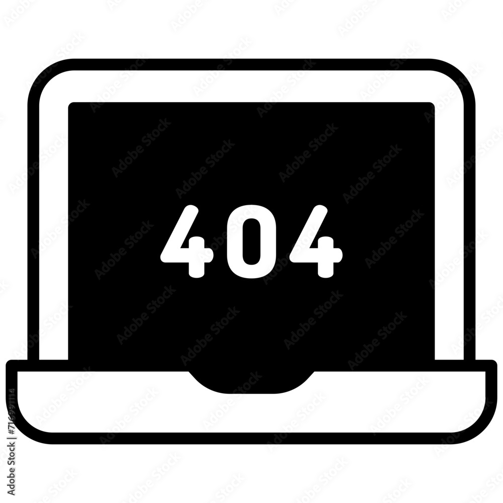 Page Not Found solid glyph icon