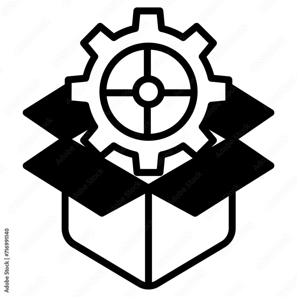 Package settings solid glyph icon Package settings solid glyph icon