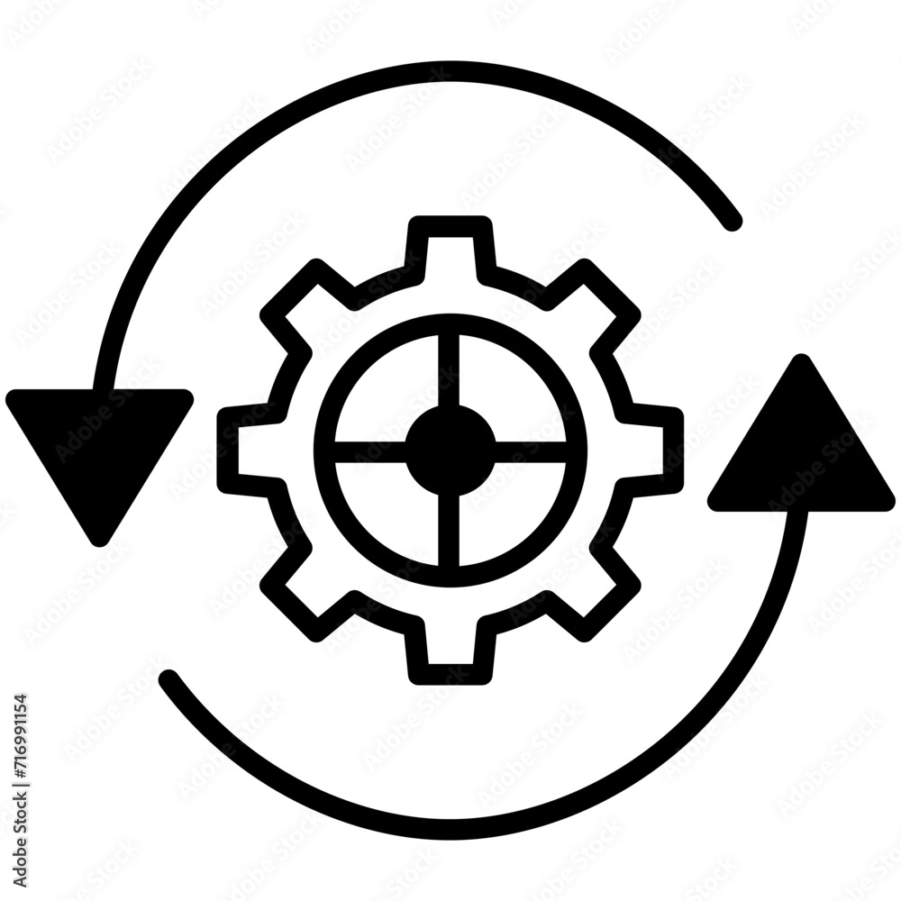Settings Refresh solid glyph icon Settings Refresh solid glyph icon