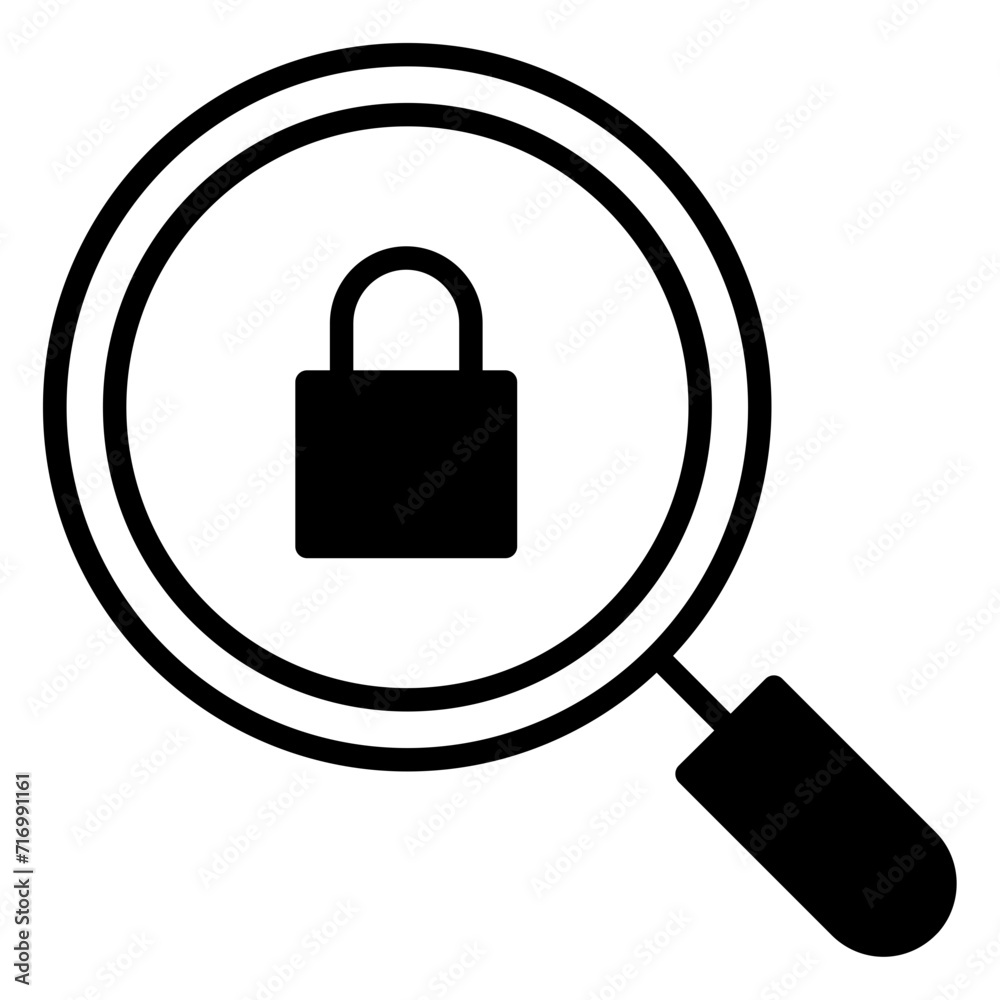 Search Lock solid glyph icon Search Lock solid glyph icon
