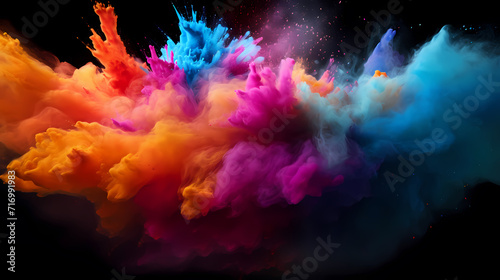Dust explosion abstract background  Holi background