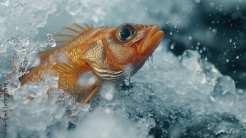 A fish swimming gracefully in clear water. Perfect for aquatic-themed designs