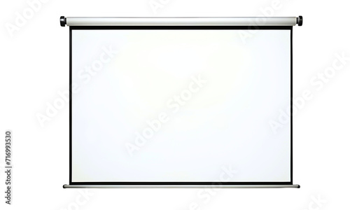 White screen projector clean background isolated on transparent or white background. For presentation board, blank whiteboard template mockup for conference. PNG. 