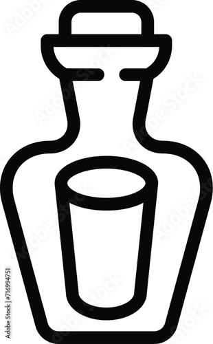 Vessel empty bottle icon outline vector. Message sos. Pirate send