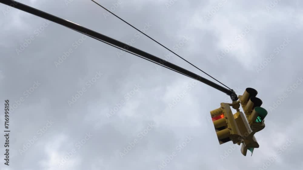 Closeup shot of a traffic light on a gloomy afternoon Closeup shot of a traffic light on a gloomy afternoon