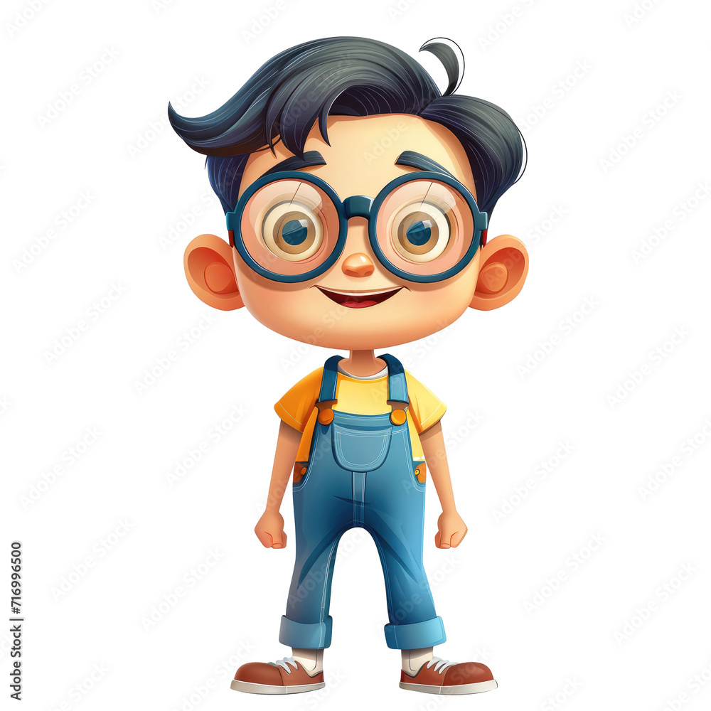 geek boy character isolated on transparent background geek boy character isolated on transparent background