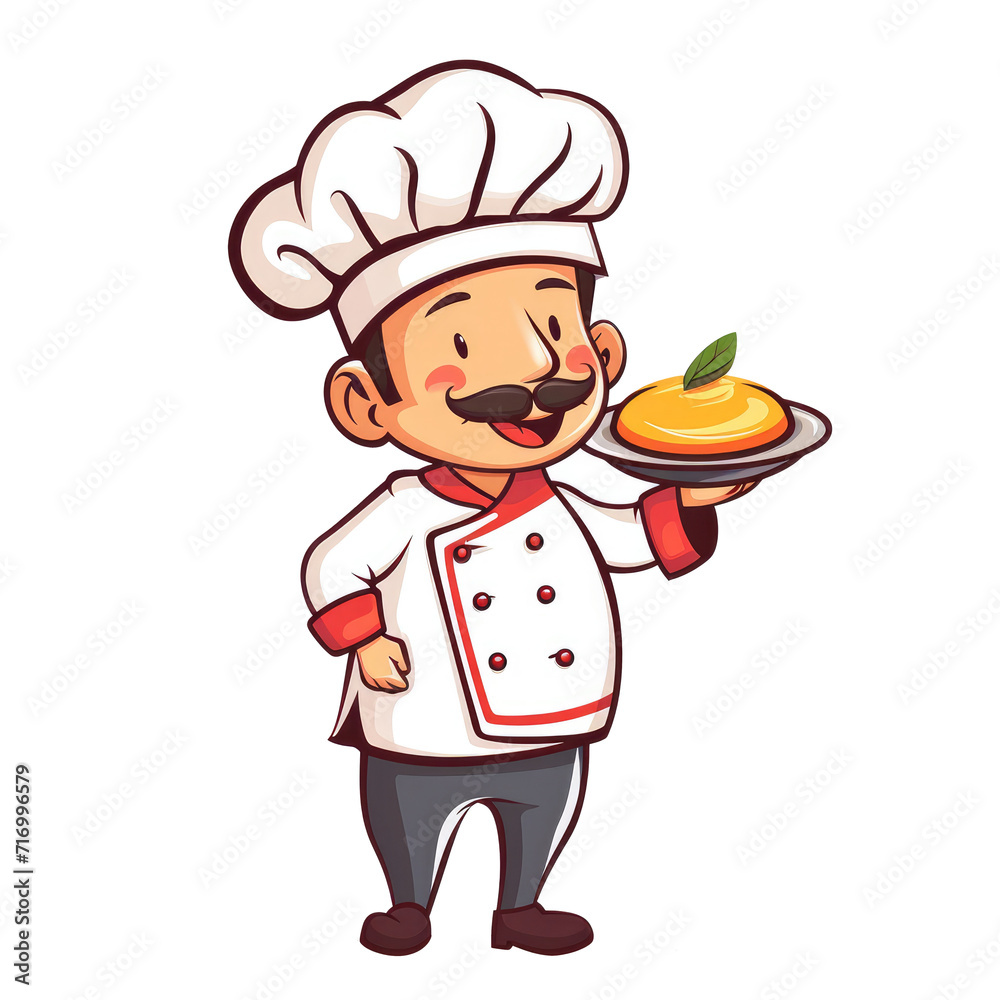 chef holding a dish cartoon isolated on transparent background chef holding a dish cartoon isolated on transparent background