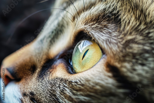 Close up of cat's eyes. Selective focus. Shallow depth of field.