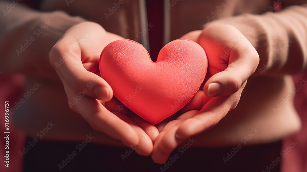 hands holding heart with generative ai hands holding heart with generative ai