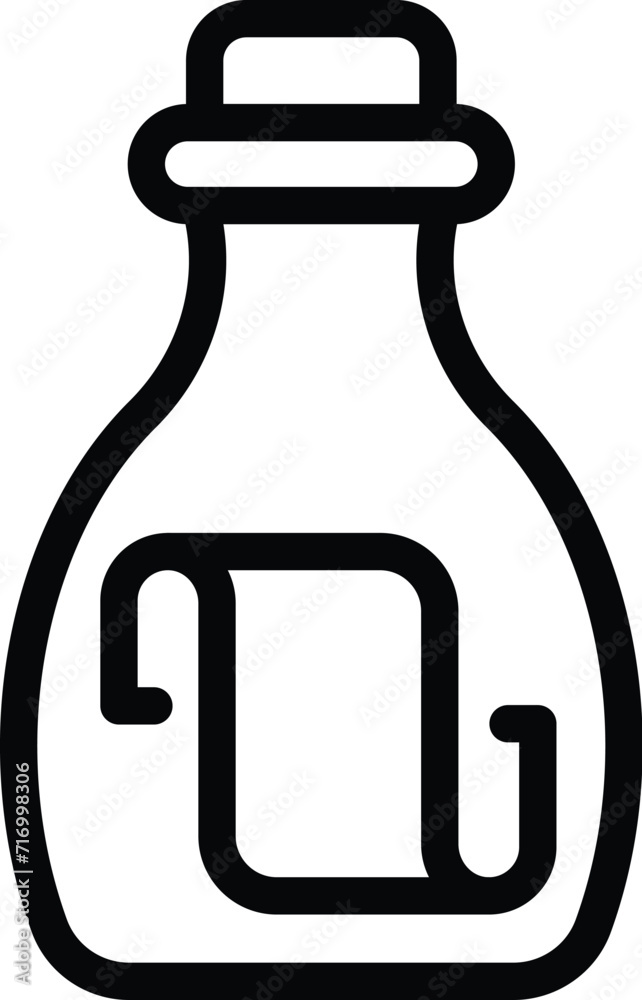 Sos water bottle icon outline vector. Note water. Letter pirate Sos water bottle icon outline vector. Note water. Letter pirate