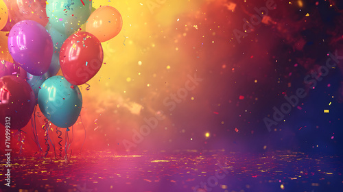 Colorful Balloons Floating in the Air for a Festive Celebration