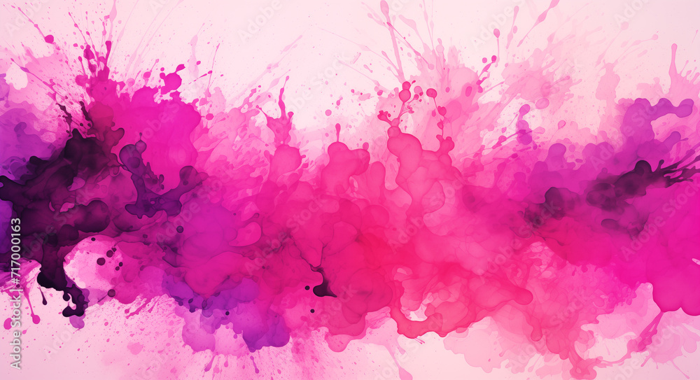 Abstract Watercolor: Red and Pink Splashes