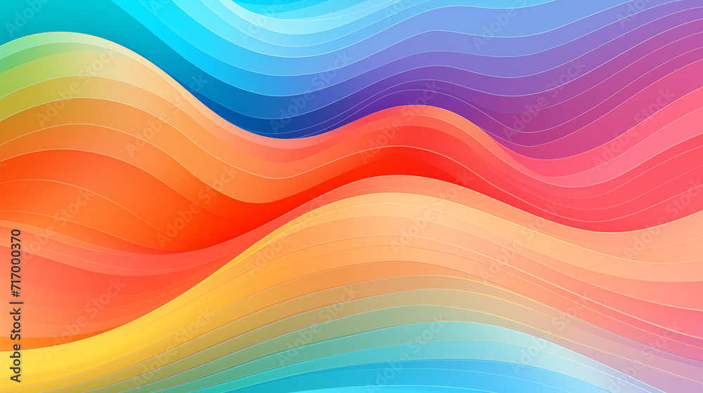Multicolored background with wavy lines, rainbow smooth gradient, vibrant colors