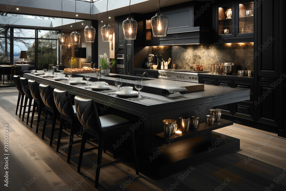 Picture a modern kitchen with the timeless appeal of ebony and ivory contrast, showcasing the simplicity and elegance of monochromatic design.