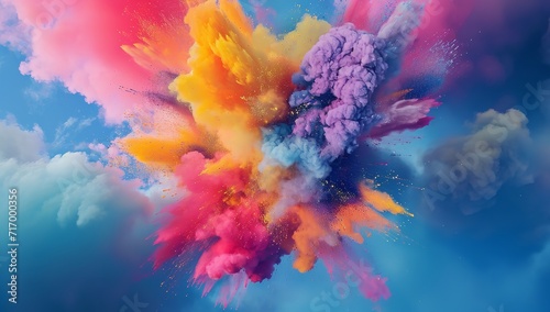 Explosion of Colors and Ash in the Style Background