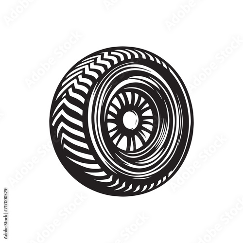 Wheeling Whispers: Vehicle Tire Silhouette Series Whispers the Language of Speed, Precision, and Driving Passion - Vehicle Wheel Illustration - Vehicle Wheel Vector
