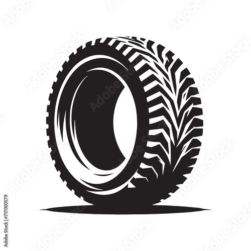 Urban Impressions: A Cityscape of Vehicle Tire Silhouettes Reflecting the Pulsating Beat of Urban Mobility - Vehicle Tire Illustration - Vehicle Tire Vector
