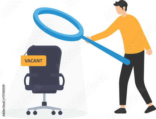 Candidate searching for job, Career path or job promotion to be management, Ladder of work success, Manage office chair with vacant sign
