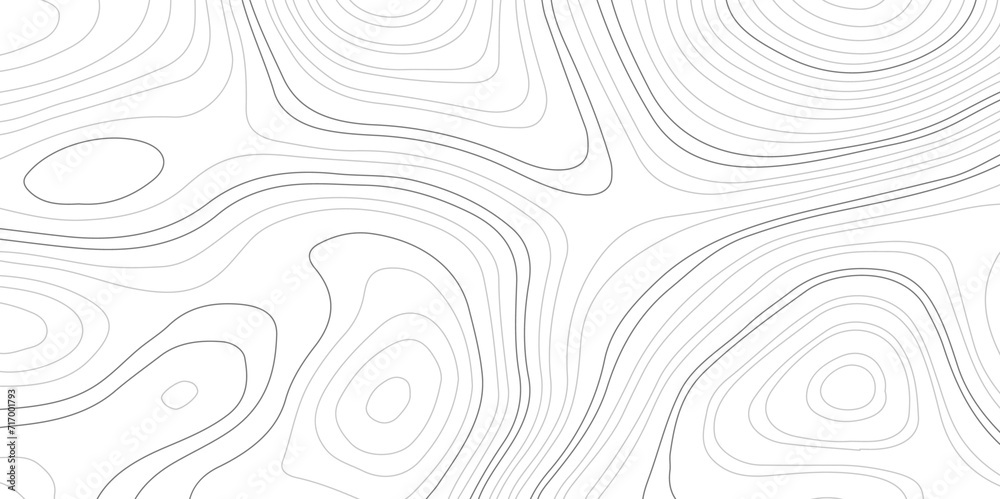 Abstract wavy topographic map. Abstract wavy and curved lines background. Abstract geometric topographic contour map background. - obrazy, fototapety, plakaty 