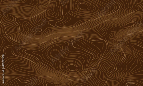 Abstract colorful wavy topographic map and curved lines background. Abstract geographic wave grid line map. Abstract topography relief. vector illustration.
