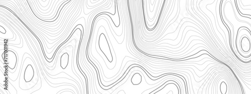 Abstract black and white wavy topography map background. Topography relief and topographic map wave line background. photo