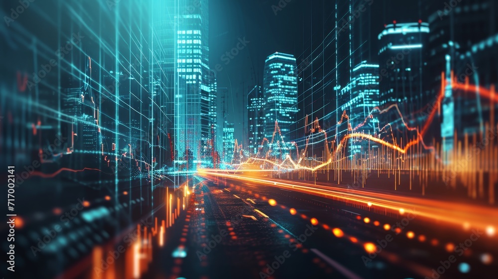 Fototapeta premium Financial Nexus: Converging Paths to Success