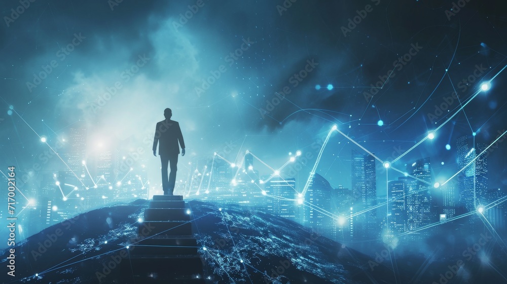 Fototapeta premium Financial Nexus: Converging Paths to Success