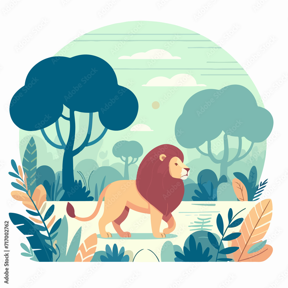 lion in the forest lion in the forest