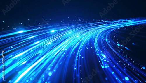  Blue Light Streak Fiber Optic Speed Line Futuristic Background