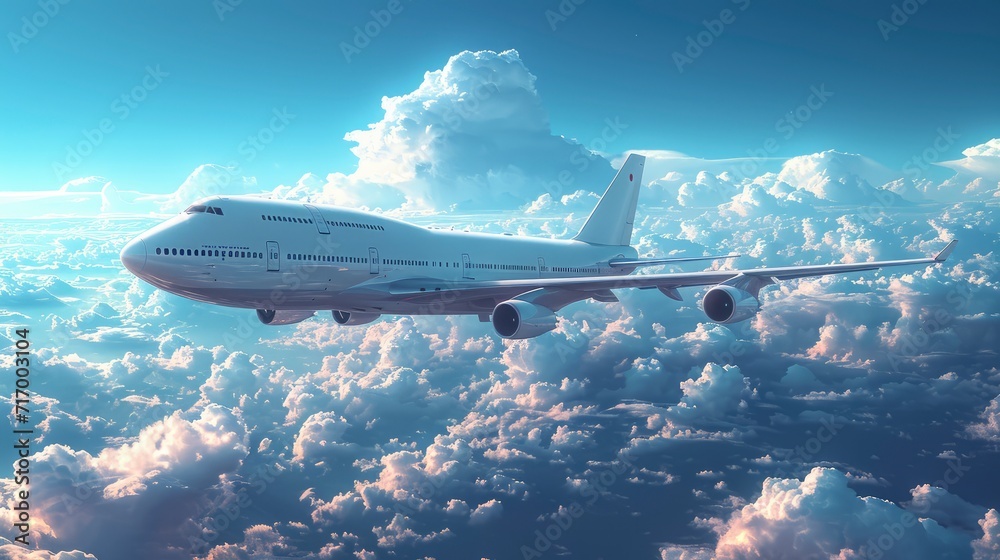 Airliner Blue Sky Travel Air Transportation, Background Banner HD