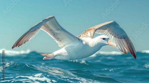 Albatross Against Clear Blue Sky Over, Background Banner HD © Alex Cuong