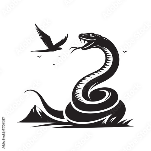 Viper's Veil: Snake Silhouette Set Shrouded in a Veil of Mystery, Unveiling the Enigmatic Beauty of Reptilian Grace - Snake Illustration - Snake Vector
