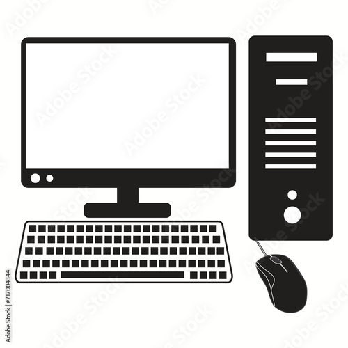 Desktop computer vector icon illustration eps