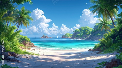Banner On Beach Playa Sirena Island, Background Banner HD