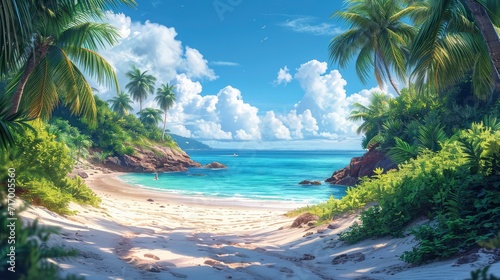 Banner On Beach Playa Sirena Island, Background Banner HD