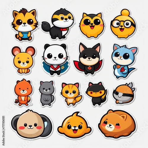 cartoon animal icons set
