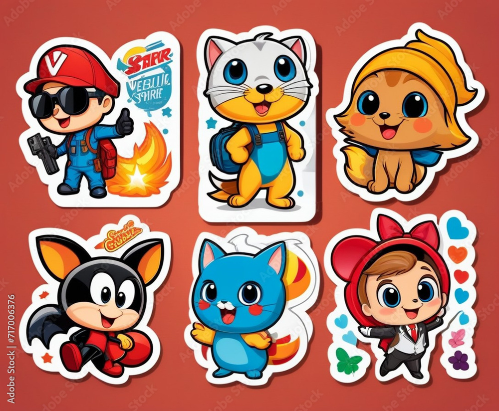 cartoon animal icons set