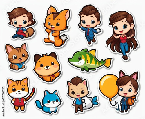 cartoon animal icons set