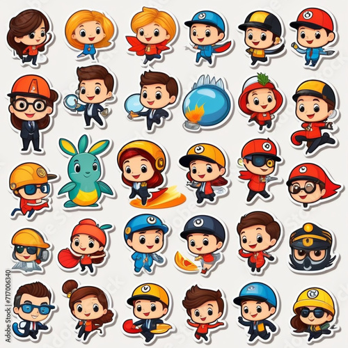 cartoon animal icons set