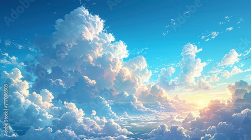 Beautiful Blue Sky Background White Clouds  Background Banner HD