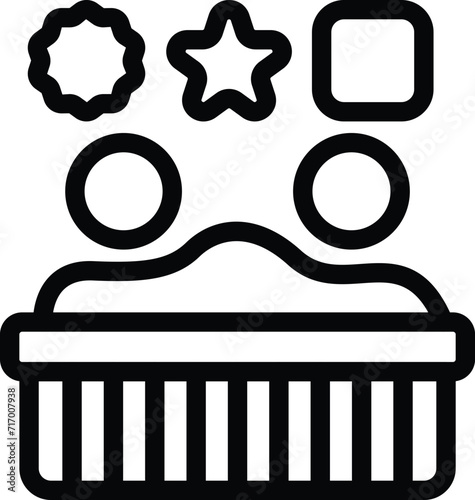 Baby crib icon outline vector. Play family childcare. House toy