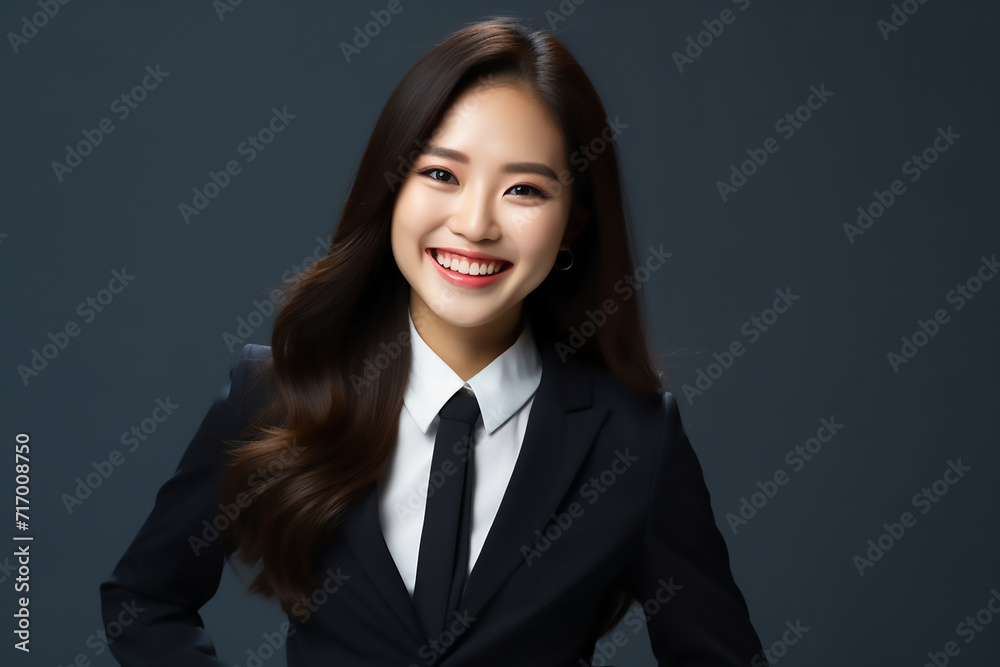 business woman pointing at something with generative ai business woman pointing at something with generative ai