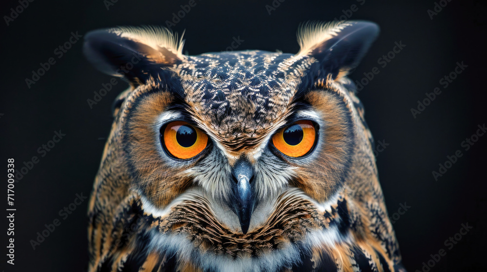 Intense Eyes of a Eurasian Eagle-Owl Close-up Intense Eyes of a Eurasian Eagle-Owl Close-up