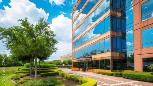 Exterior of office building, modern office building