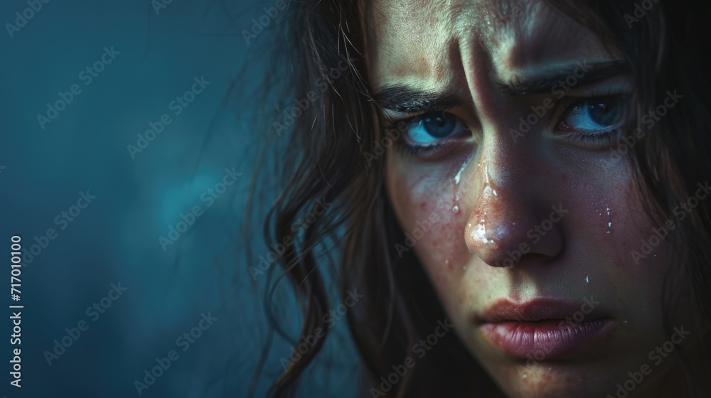 Tearful Woman with Intense Emotional Expression