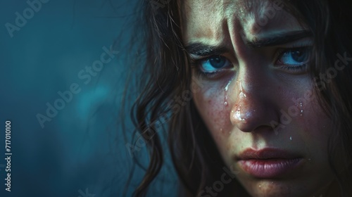 Tearful Woman with Intense Emotional Expression