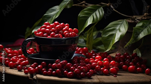 Ripe red cherry coffee good quality. red coffee beans 
